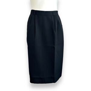 Worthington Skirt Vintage Black Tall Essentials Pencil Straight Pleated Sz 10 T